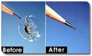 Before and After Windshield Repair