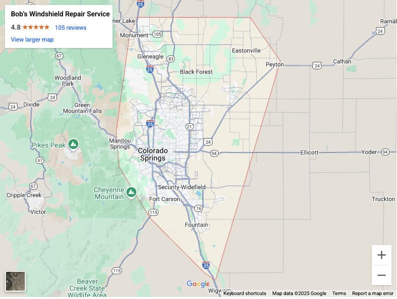 Bob's Windshield Repair Mobile Service Area